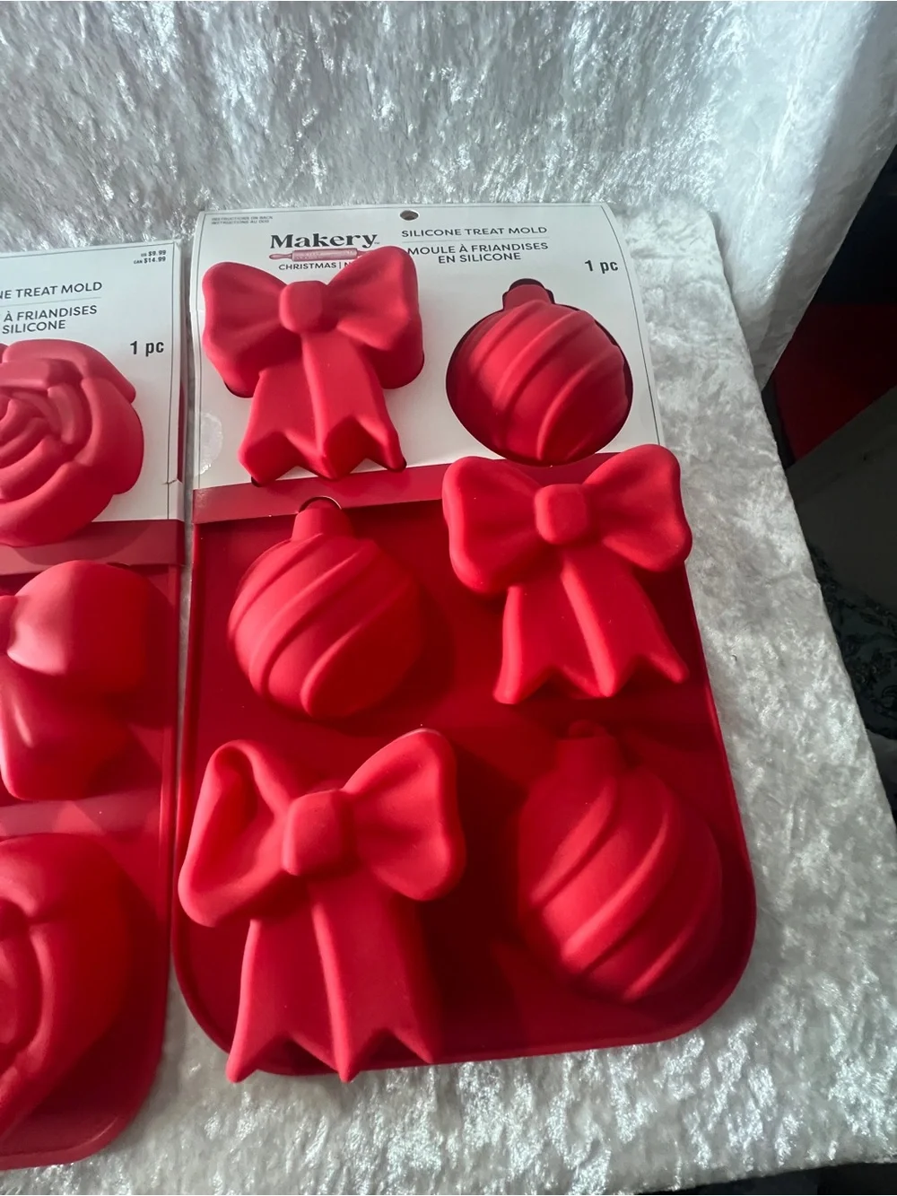 Red Silicone Bow & Rose Baking Mold Set